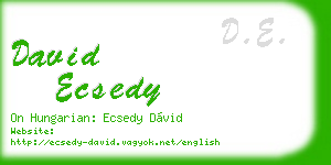 david ecsedy business card