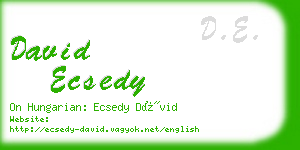 david ecsedy business card